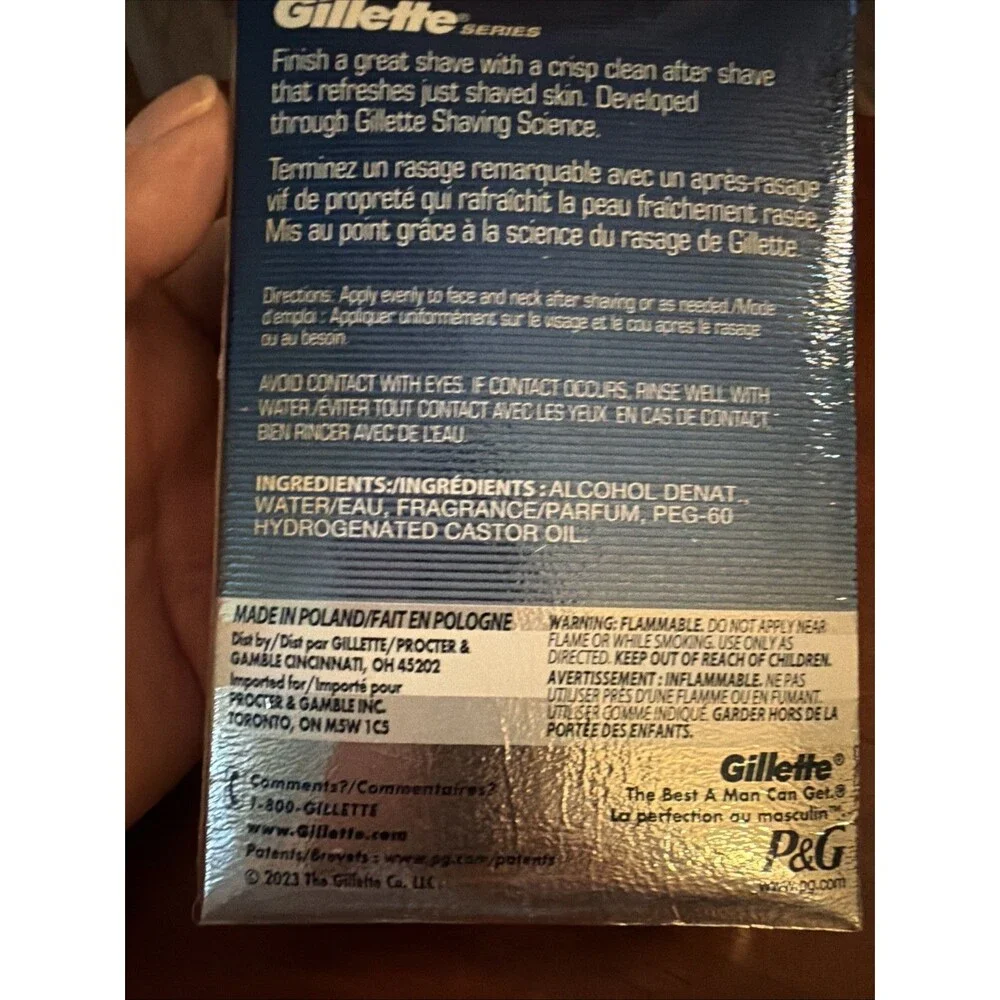 Gillette Series After Shave Splash, Cool Wave,  3.3 fl oz.  New In Original Box.